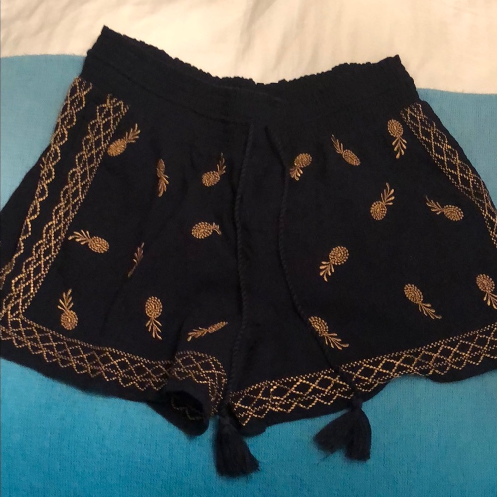 Pineapple navy and gold j-crew shorts